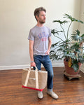Beach & Boat Tote in Canvas & Upcycled Awning - Tan