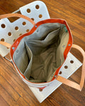 Upcycled Awning Tote - Persimmon Stripe
