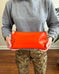 Zip Pouch in Upcycled Vintage Rubberized Canvas