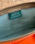 Zip Pouch in Upcycled Vintage Rubberized Canvas