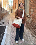 Natural w/ Blue Line on No.112 Market Tote