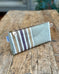 Zip Pouch in Upcycled Vintage Awning - Sage Stripe