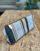 Zip Pouch in Upcycled Vintage Awning - Slate Stripe