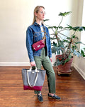 Hip Pack in Upcycled Vintage Rubberized Canvas Rhubarb - SALE