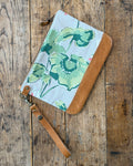 Zippered Pouch & Wristlet in Dove Bloom