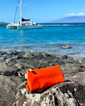Zip Pouch in Upcycled Vintage Rubberized Canvas