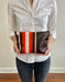 Zip Pouch in Antique Upcycled Awning Cloth - Brown 70's Stripe