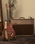 Guitar Strap in Woven Cotton & Leather