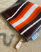 Zip Pouch in Antique Upcycled Awning Cloth - Brown 70's Stripe