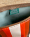 Zip Pouch in Antique Upcycled Awning Cloth - Brown 70's Stripe