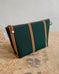 Zip Pouch in Upcycled Awning Cloth - Green Repp Stripe