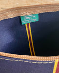 Zip Pouch in Upcycled Awning Cloth - Navy Repp Stripe