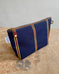 Zip Pouch in Upcycled Awning Cloth - Navy Repp Stripe