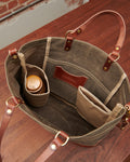 Dark Khaki Wax & Bourbon Leather