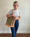Zipper Tote From Antique Upcycled Canvas