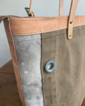 Zipper Tote From Antique Upcycled Canvas