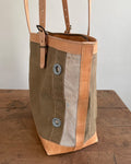 Zipper Tote From Antique Upcycled Canvas