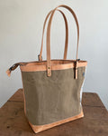 Zipper Tote From Antique Upcycled Canvas
