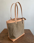 Zipper Tote From Antique Upcycled Canvas