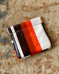 Squeeze Pouch in Upcycled Antique Awning - Brown 70's Stripe